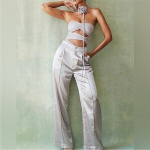 House of CB Alivia Satin Trouser Pants